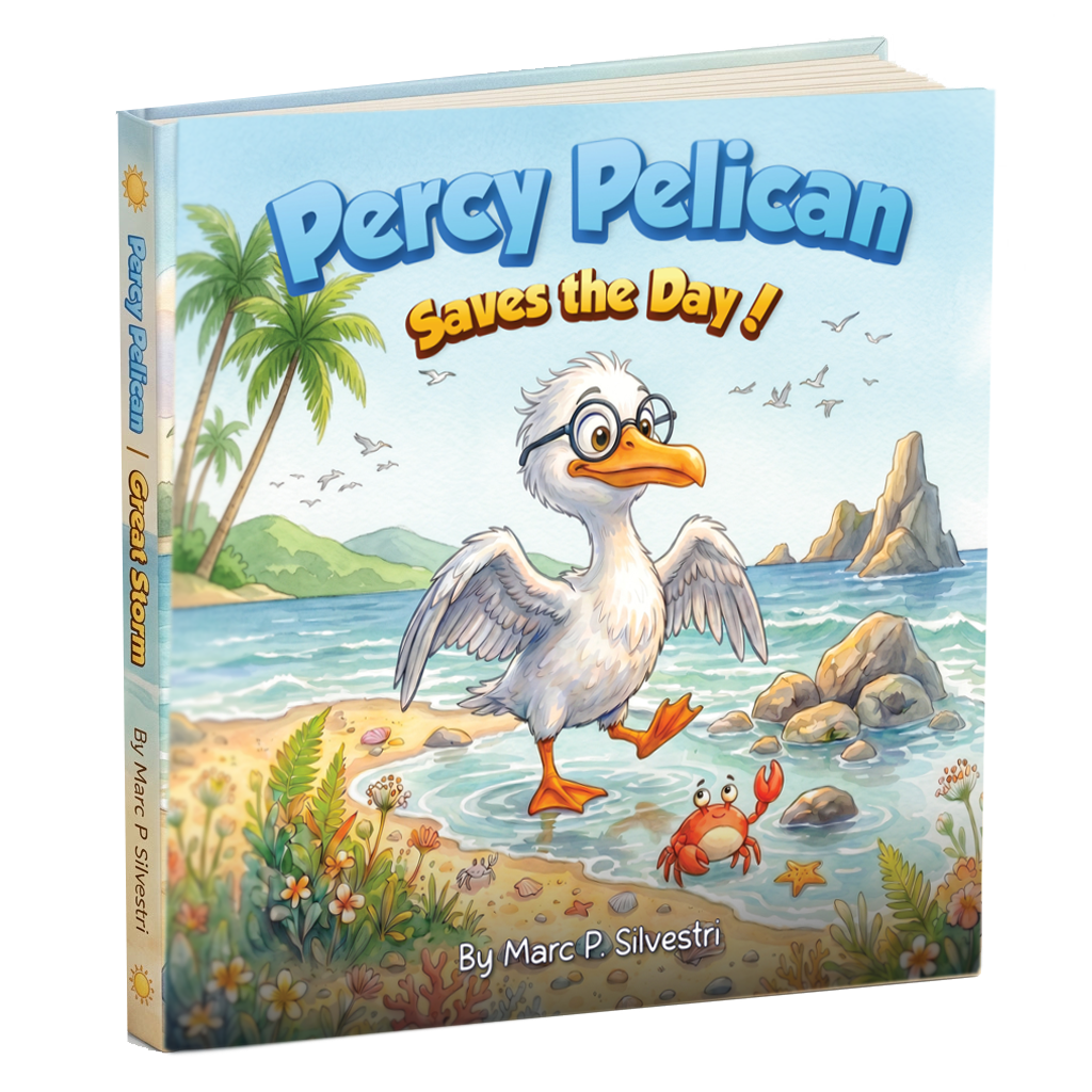 Percy Pelican Saves the Day! book cover mockup