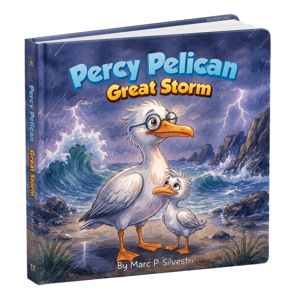 Percy Pelican Great Storm coming soon book mockup